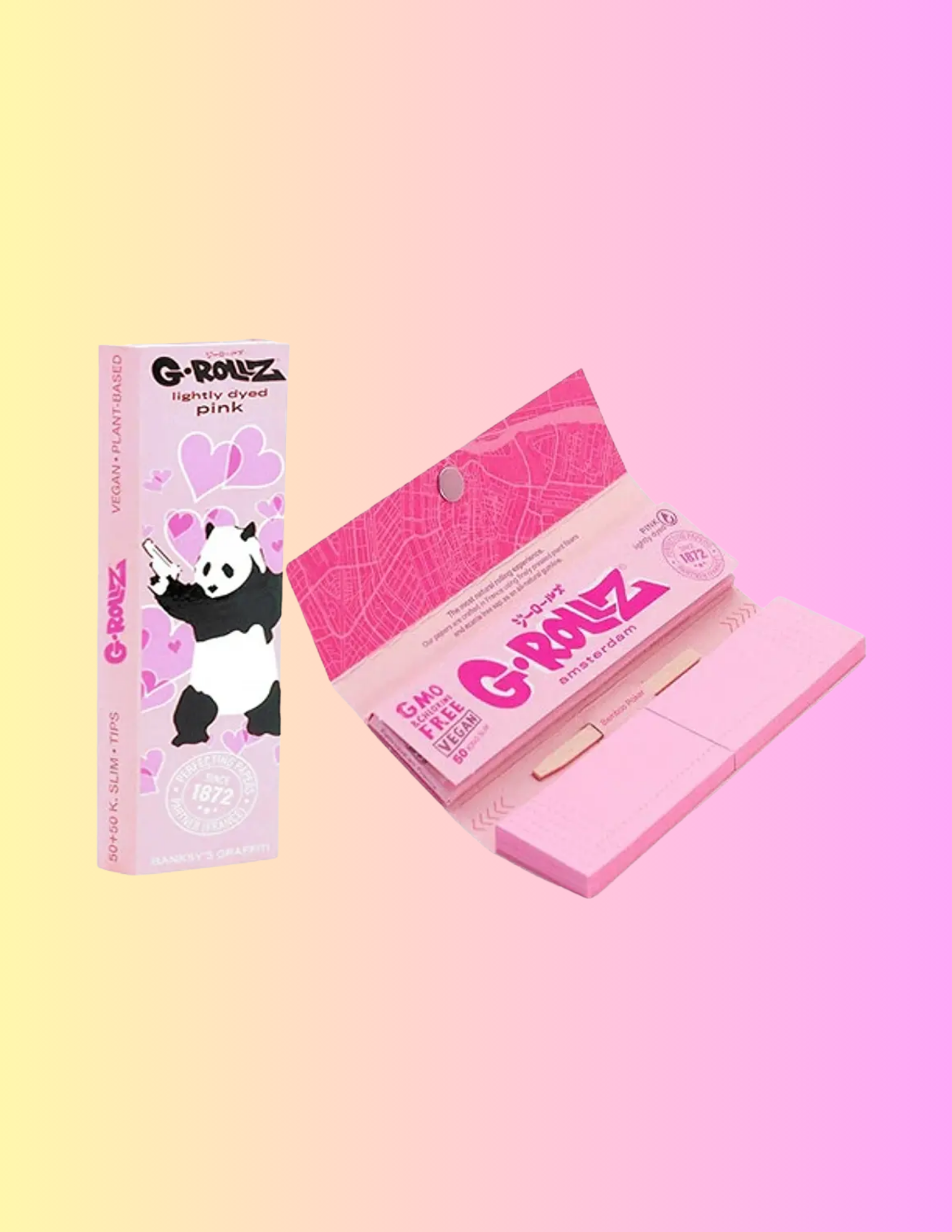 G-Rollz Papelillos Lightly Dyed Pink 1 1/4 + Tips