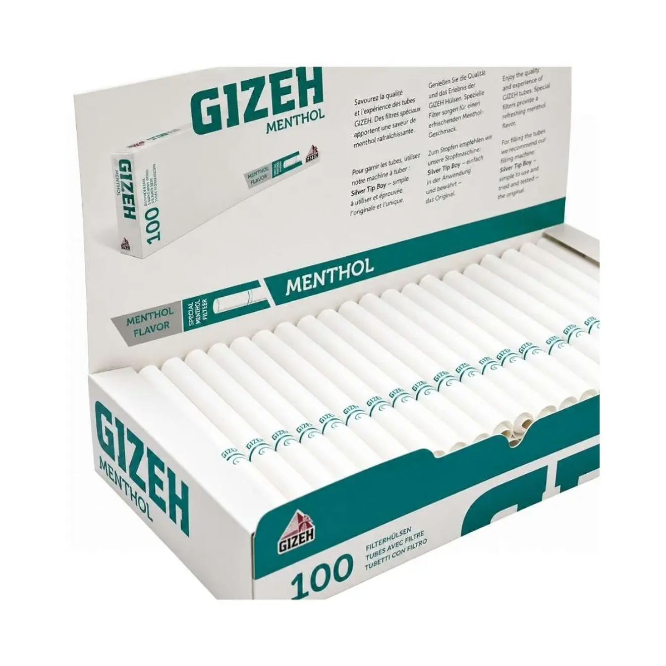 Tubos Gizeh Mentolados 100 uds. - Imagen 2
