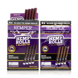 Hemper Hemp Rolls + Glass Tips Mini Size – grape