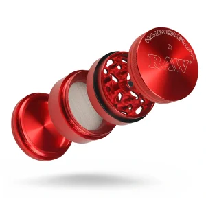 Moledor Raw Hammer Craft  Rojo Aluminio 4 Partes 63mm
