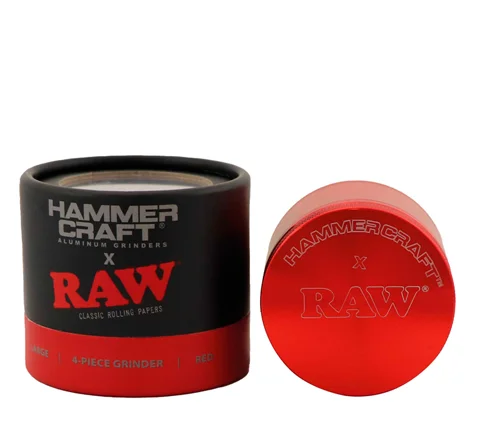 Moledor Raw Hammer Craft  Rojo Aluminio 4 Partes 63mm